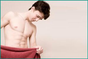 Pain in a man's perineum with prostate